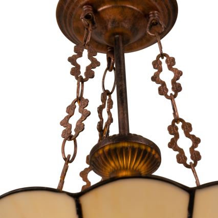 Brilagi - Tiffany витражен полилей на верига FOLIA 3xE27/60W/230V Ø 50 см