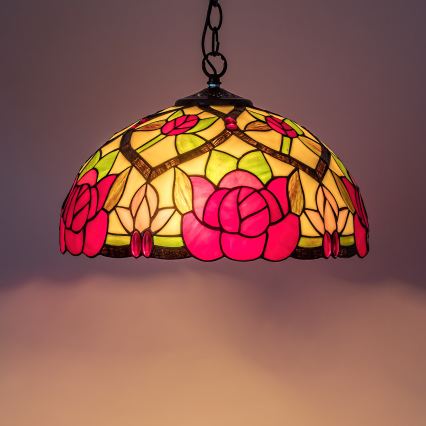 Brilagi - Tiffany витражен полилей на верига GARLAN 2xE27/60W/230V