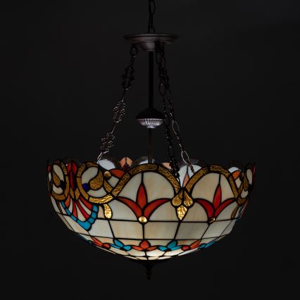 Brilagi - Tiffany витражен полилей на верига MIRABELLA 3xE27/60W/230V Ø 50 см