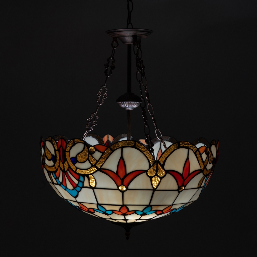 Brilagi - Tiffany витражен полилей на верига MIRABELLA 3xE27/60W/230V Ø 50 см