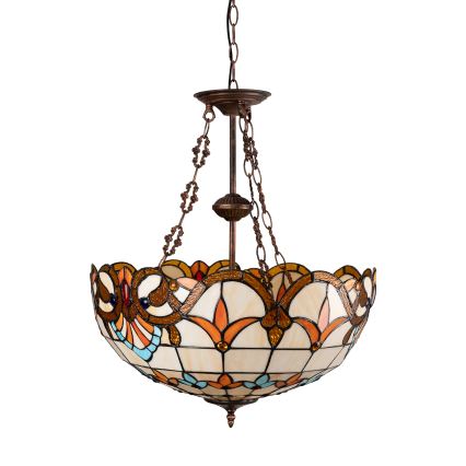 Brilagi - Tiffany витражен полилей на верига MIRABELLA 3xE27/60W/230V Ø 50 см