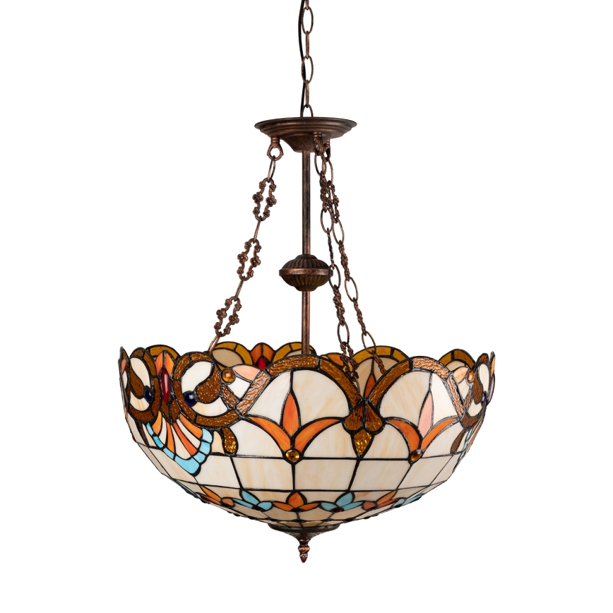 Brilagi - Tiffany витражен полилей на верига MIRABELLA 3xE27/60W/230V Ø 50 см