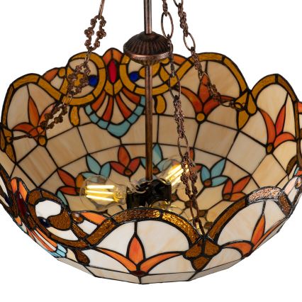 Brilagi - Tiffany витражен полилей на верига MIRABELLA 3xE27/60W/230V Ø 50 см