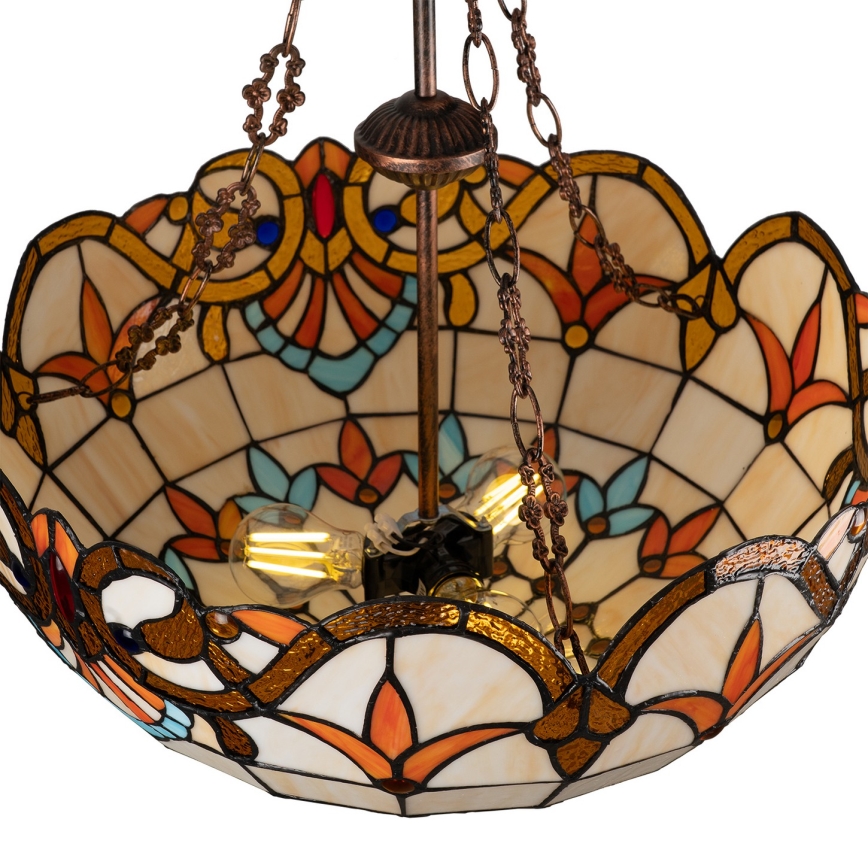 Brilagi - Tiffany витражен полилей на верига MIRABELLA 3xE27/60W/230V Ø 50 см