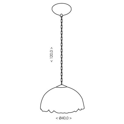 Brilagi - Tiffany витражен полилей на верига SIENNA 1xE27/60W/230V Ø 40 см