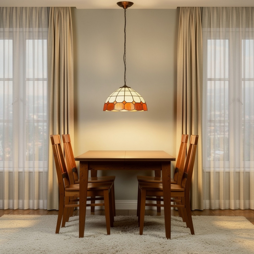 Brilagi - Tiffany витражен полилей на верига SIENNA 1xE27/60W/230V Ø 40 см