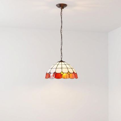 Brilagi - Tiffany витражен полилей на верига SIENNA 1xE27/60W/230V Ø 40 см