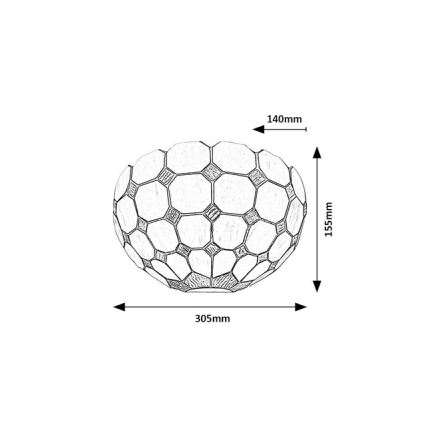 Brilagi - Tiffany витражен стенен аплик DORAN 1xE14/40W/230V