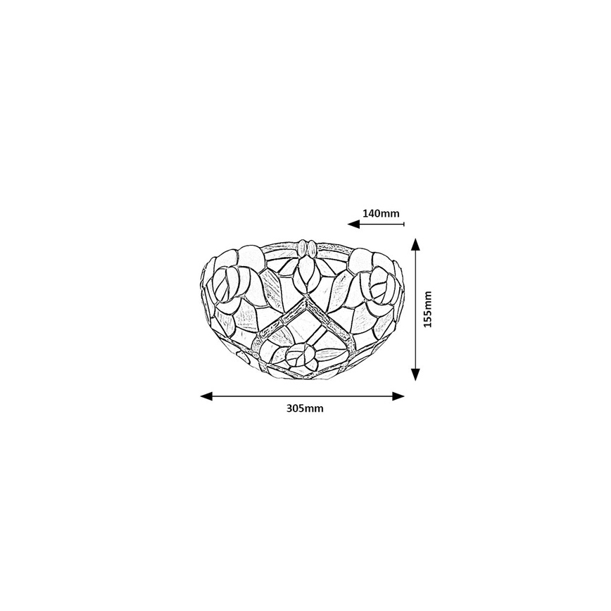 Brilagi - Tiffany витражен стенен аплик GARLAN 1xE14/40W/230V