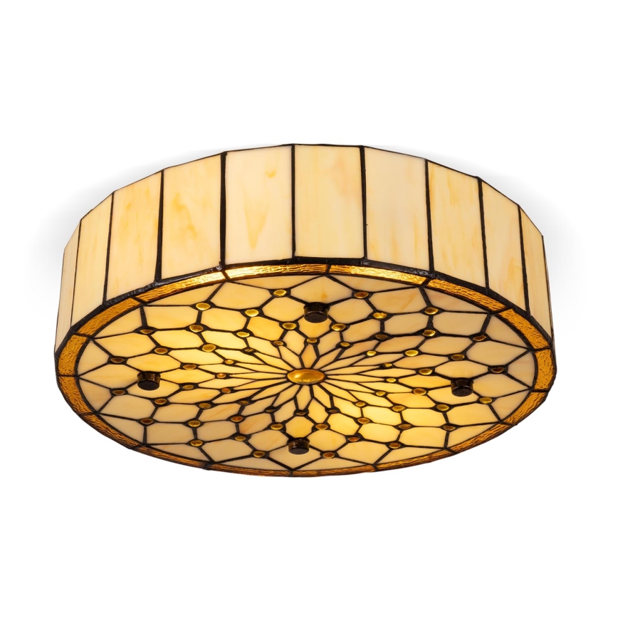 BRILAGI - Tiffany витражен таванен плафон IVORY 2xE27/60W/230V Ø 40 см