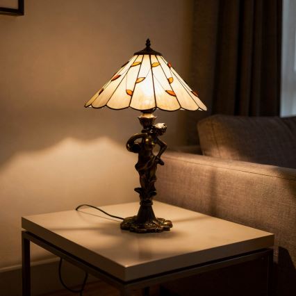 Brilagi - Tiffany витражна настолна лампа FOLIA 1xE27/60W/230V
