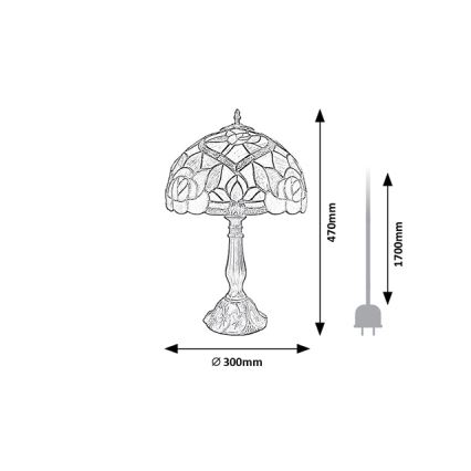 Brilagi - Tiffany витражна настолна лампа GARLAN 1xE27/40W/230V