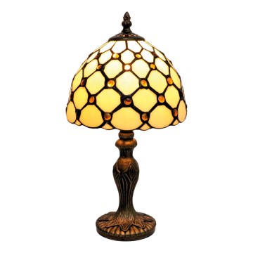 BRILAGI - Tiffany витражна настолна лампа IVORY SMOOTH 1xE27/60W/230V