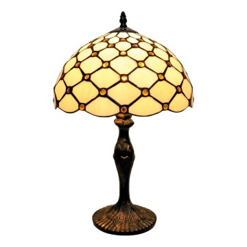 BRILAGI - Tiffany витражна настолна лампа IVORY SMOOTH 1xE27/60W/230V