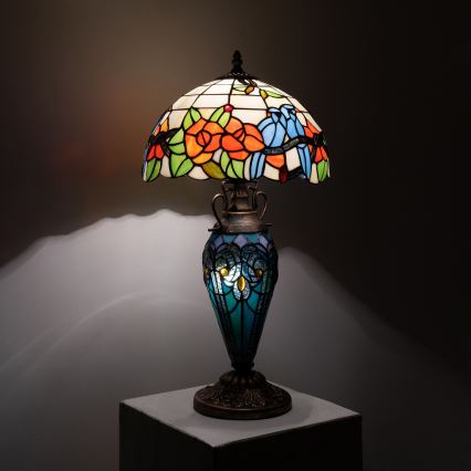 Brilagi - Tiffany витражна настолна лампа JUNGLE 1xE27/60W/230V + 1xE14/40W