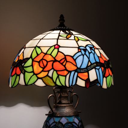 Brilagi - Tiffany витражна настолна лампа JUNGLE 1xE27/60W/230V + 1xE14/40W