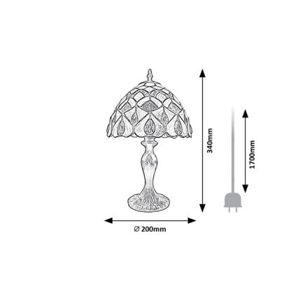 Brilagi - Tiffany витражна настолна лампа MARGARET 1xE14/40W/230V