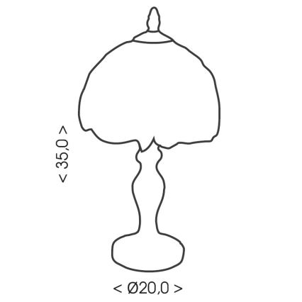 Brilagi - Tiffany витражна настолна лампа слонова кост 1xE27/60W/230V