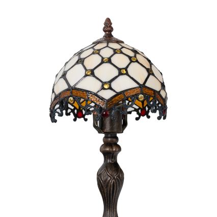 Brilagi - Tiffany витражна настолна лампа слонова кост 1xE27/60W/230V