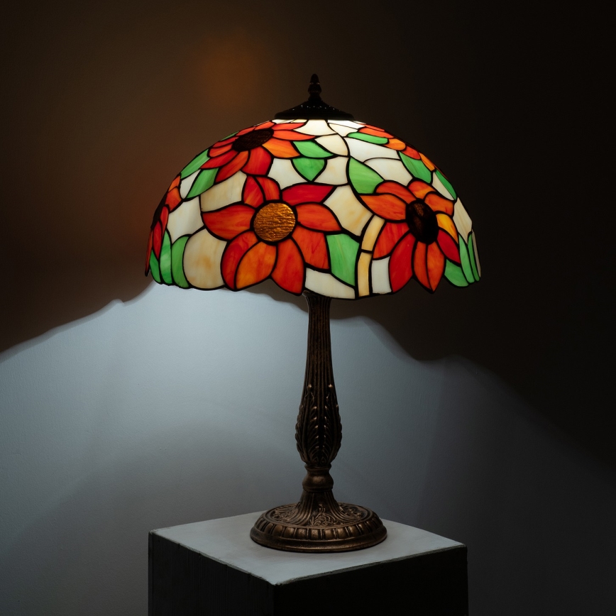 Brilagi - Tiffany витражна настолна лампа SUNFLOWER 2xE27/60W/230V