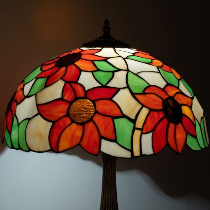 Brilagi - Tiffany витражна настолна лампа SUNFLOWER 2xE27/60W/230V