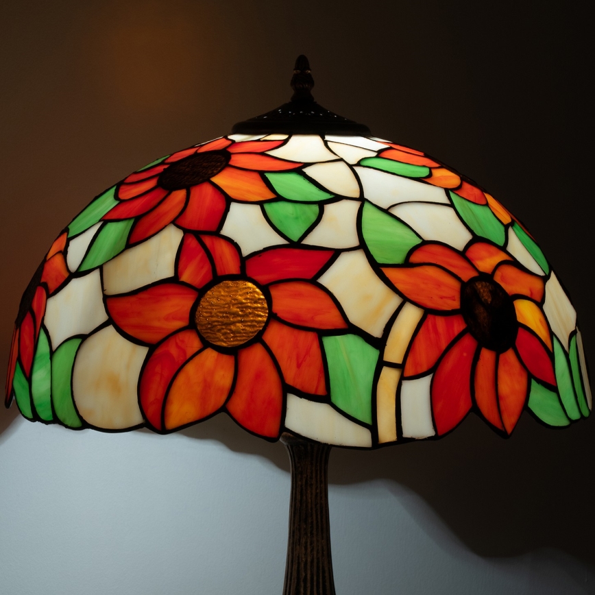 Brilagi - Tiffany витражна настолна лампа SUNFLOWER 2xE27/60W/230V