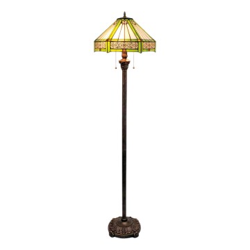 BRILAGI - Tiffany витражна подова лампа EMERALD 2xE27/60W/230V
