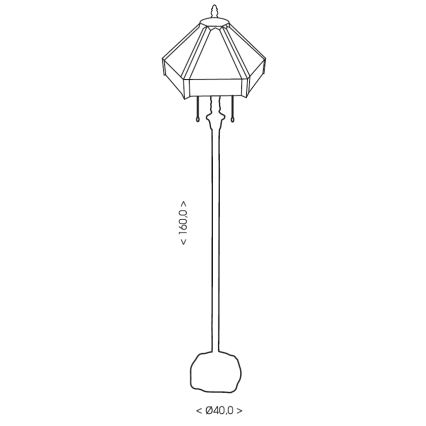 BRILAGI - Tiffany витражна подова лампа EMERALD 2xE27/60W/230V