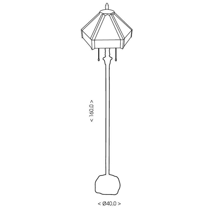 BRILAGI - Tiffany витражна подова лампа EMERALD 2xE27/60W/230V