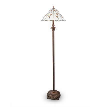 Brilagi - Tiffany витражна подова лампа FOLIA 2xE27/60W/230V