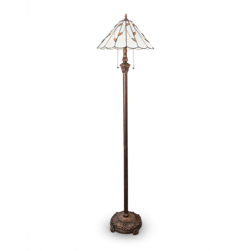 Brilagi - Tiffany витражна подова лампа FOLIA 2xE27/60W/230V