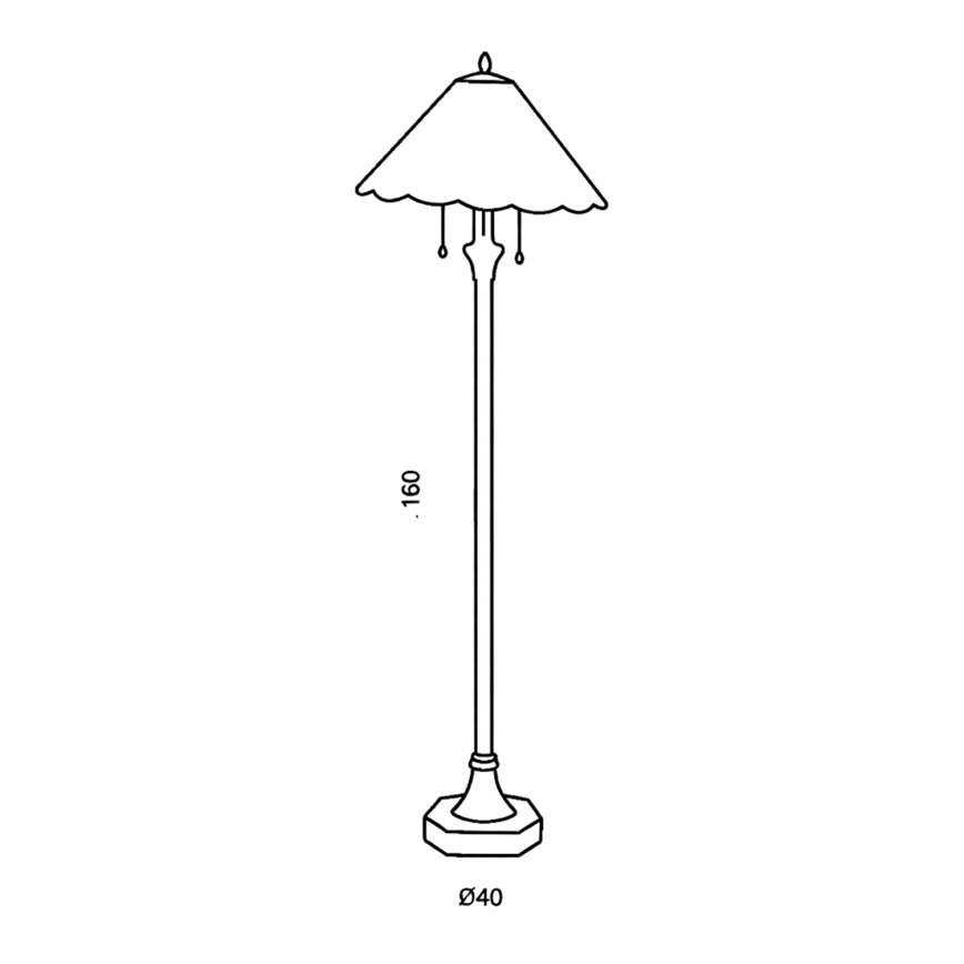 Brilagi - Tiffany витражна подова лампа FOLIA 2xE27/60W/230V