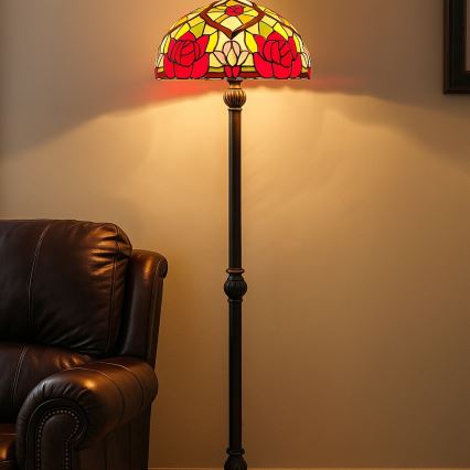 Brilagi - Tiffany витражна подова лампа GARLAN 2xE27/60W/230V