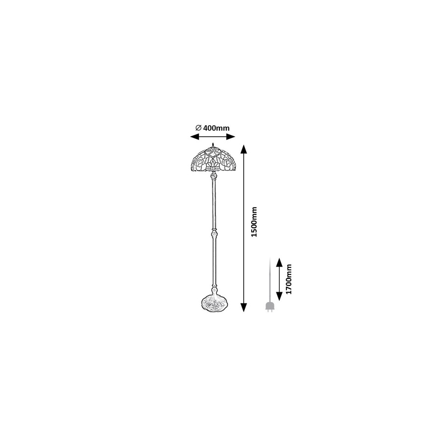 Brilagi - Tiffany витражна подова лампа GARLAN 2xE27/60W/230V