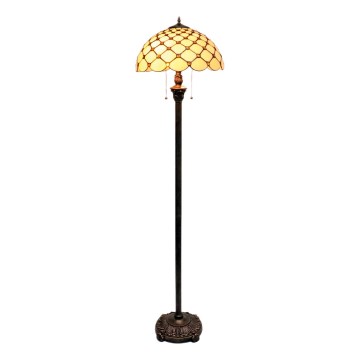 BRILAGI - Tiffany витражна подова лампа IVORY SMOOTH 2xE27/60W/230V
