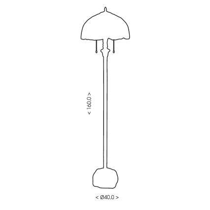 BRILAGI - Tiffany витражна подова лампа IVORY SMOOTH 2xE27/60W/230V