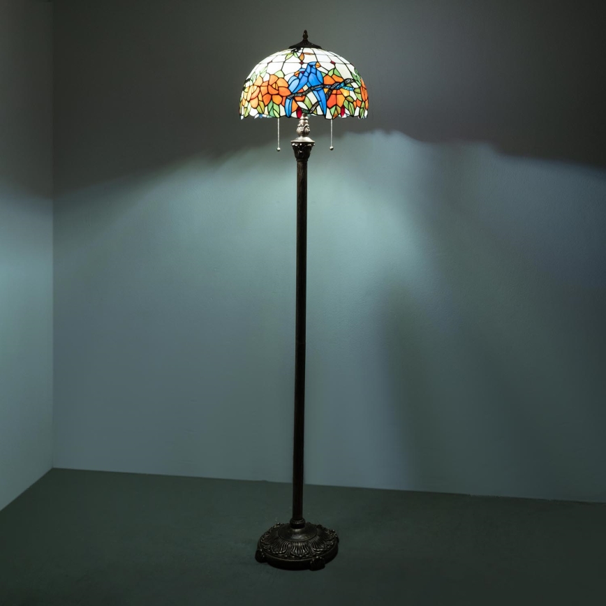 Brilagi - Tiffany витражна подова лампа JUNGLE 2xE27/60W/230V