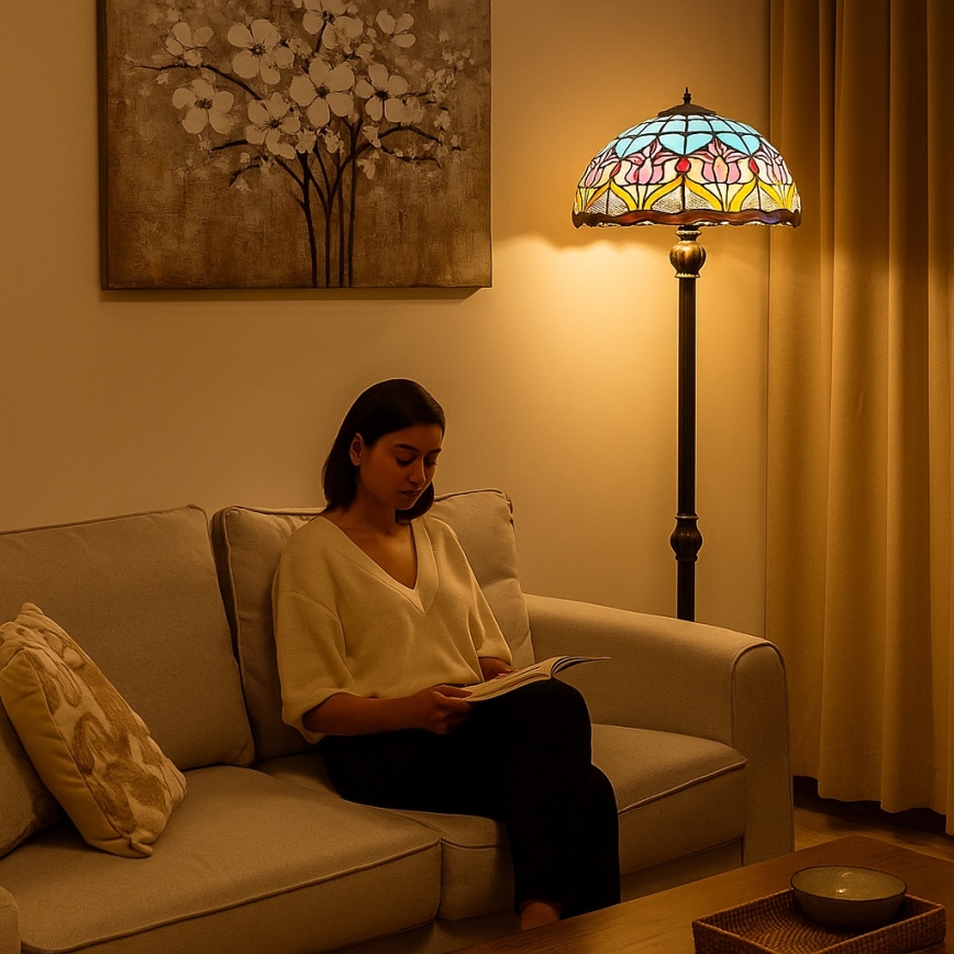 Brilagi - Tiffany витражна подова лампа LORAS 2xE27/60W/230V