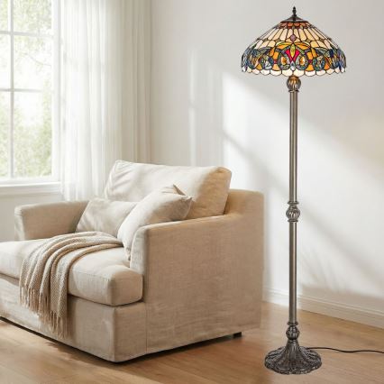 Brilagi - Tiffany витражна подова лампа LUISA 2xE27/60W/230V
