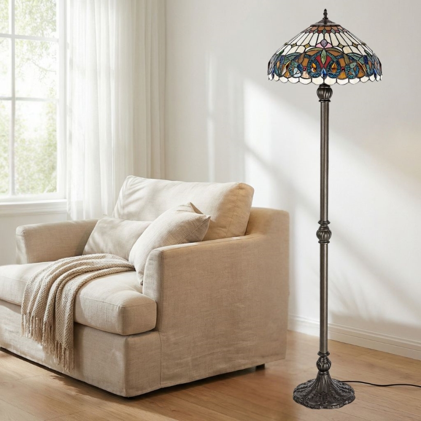 Brilagi - Tiffany витражна подова лампа LUISA 2xE27/60W/230V