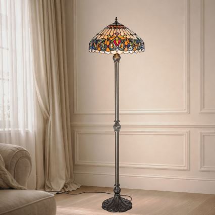 Brilagi - Tiffany витражна подова лампа LUISA 2xE27/60W/230V