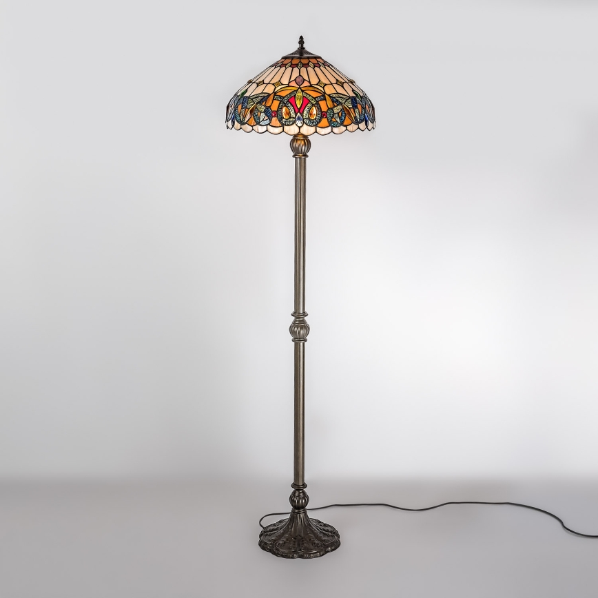Brilagi - Tiffany витражна подова лампа LUISA 2xE27/60W/230V