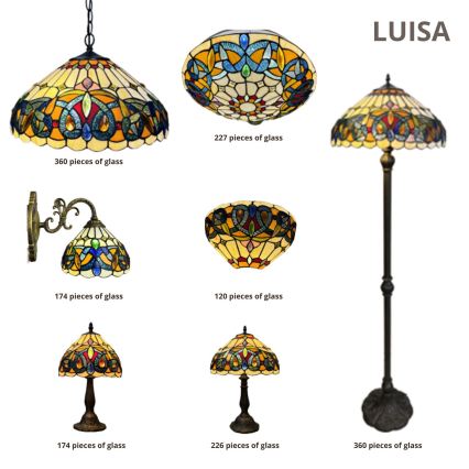 Brilagi - Tiffany витражна подова лампа LUISA 2xE27/60W/230V