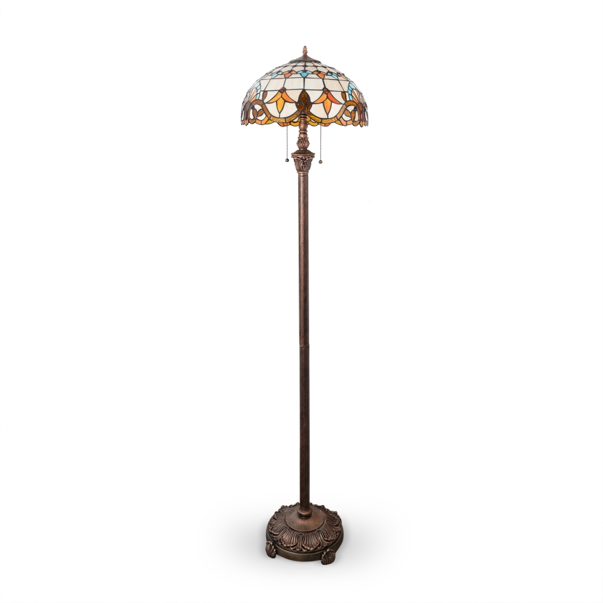Brilagi - Tiffany витражна подова лампа MIRABELLA 2xE27/60W/230V