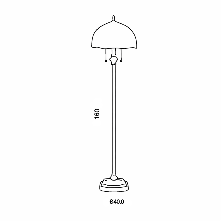 Brilagi - Tiffany витражна подова лампа MIRABELLA 2xE27/60W/230V