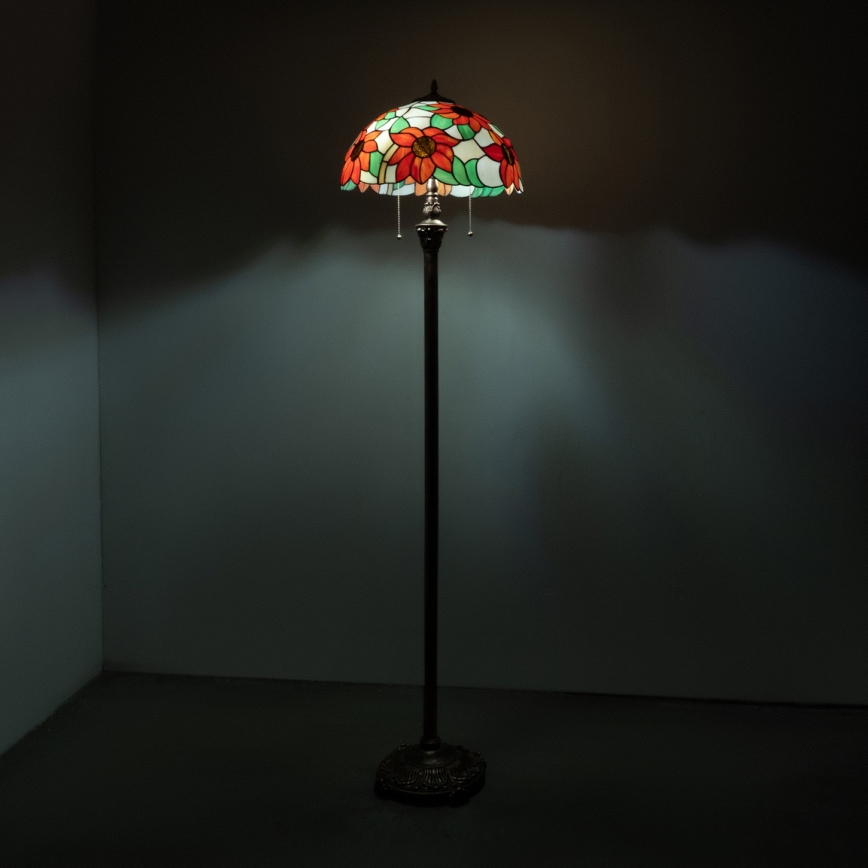 Brilagi - Tiffany витражна подова лампа SUNFLOWER 2xE27/60W/230V