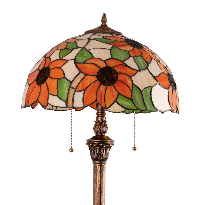 Brilagi - Tiffany витражна подова лампа SUNFLOWER 2xE27/60W/230V