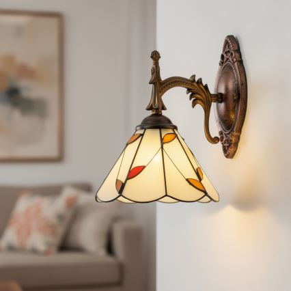 Brilagi - Tiffany витражна стенна лампа FOLIA 1xE14/40W/230V