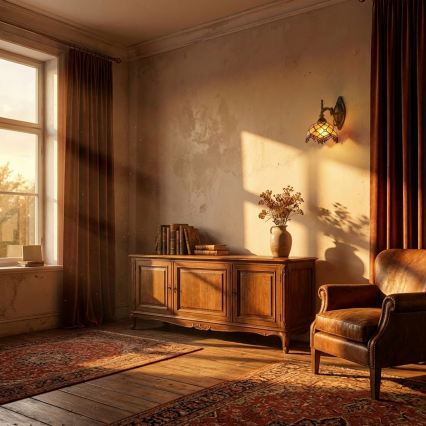Brilagi - Tiffany витражна стенна лампа IVORY 1xE14/40W/230V