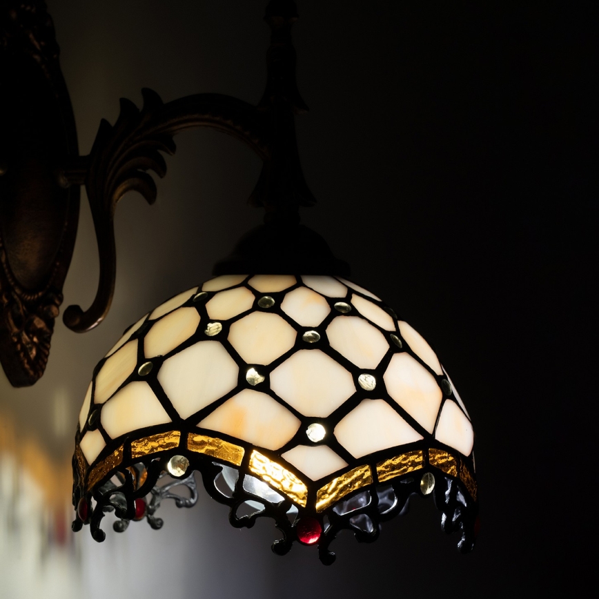 Brilagi - Tiffany витражна стенна лампа IVORY 1xE14/40W/230V